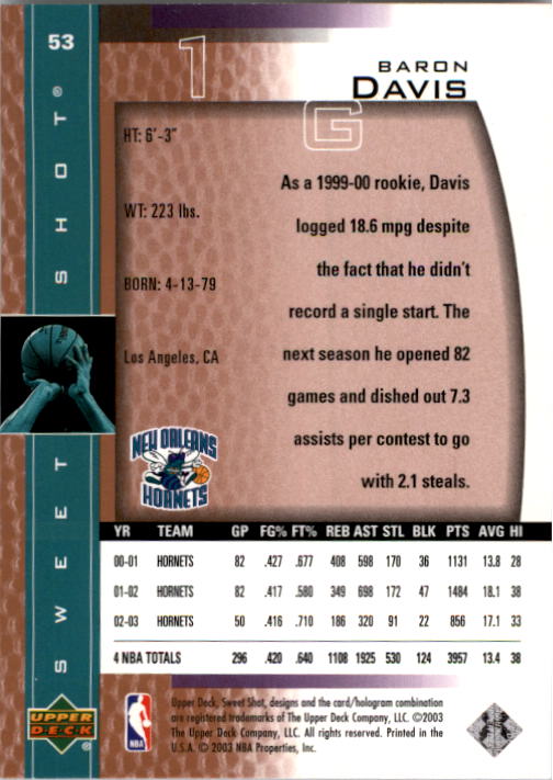 2003/2004 Sweet Shot (Upper Deck) Basketball - Picture 119 of 221