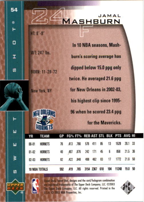 2003/2004 Sweet Shot (Upper Deck) Basketball - Picture 117 of 221