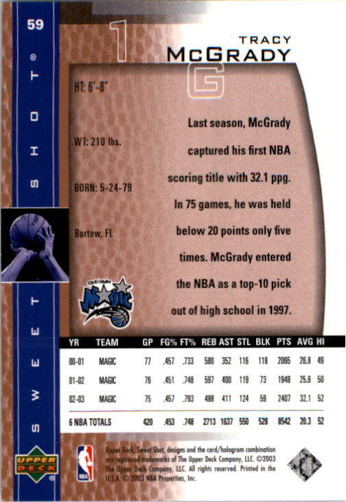 2003/2004 Sweet Shot (Upper Deck) Basketball - Picture 107 of 221