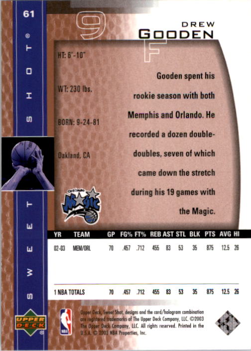 2003/2004 Sweet Shot (Upper Deck) Basketball - Picture 103 of 221