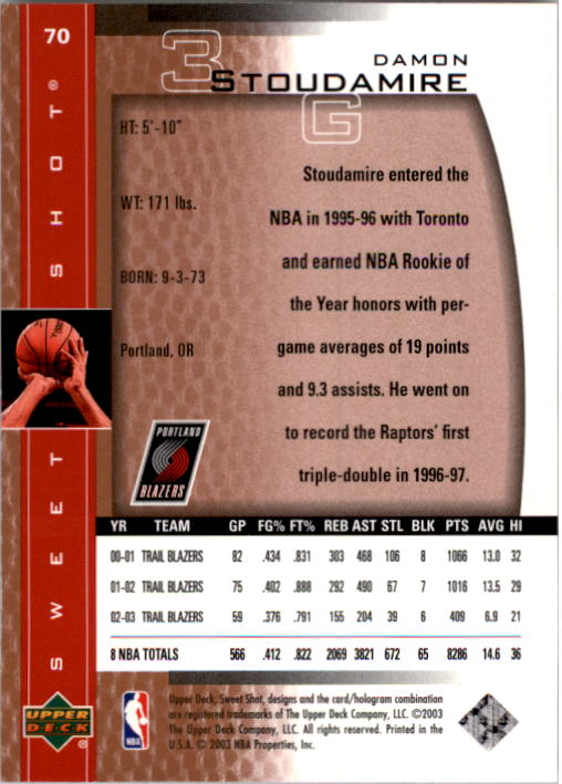 2003/2004 Sweet Shot (Upper Deck) Basketball - Picture 85 of 221