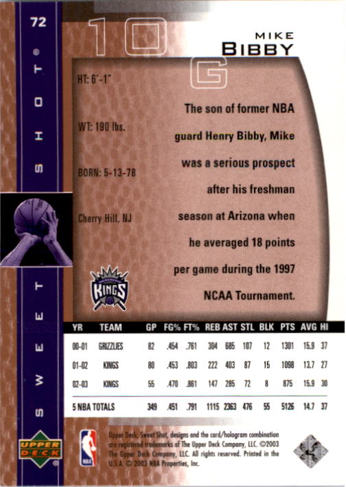 2003/2004 Sweet Shot (Upper Deck) Basketball - Picture 81 of 221