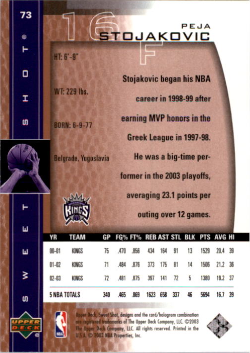 2003/2004 Sweet Shot (Upper Deck) Basketball - Picture 79 of 221