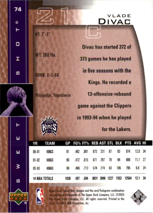 2003/2004 Sweet Shot (Upper Deck) Basketball - Picture 77 of 221