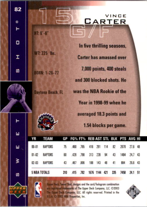 2003/2004 Sweet Shot (Upper Deck) Basketball - Picture 61 of 221