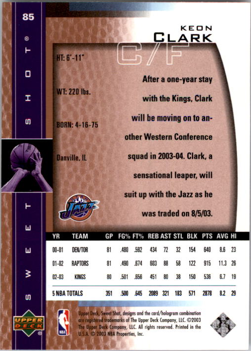 2003/2004 Sweet Shot (Upper Deck) Basketball - Picture 55 of 221