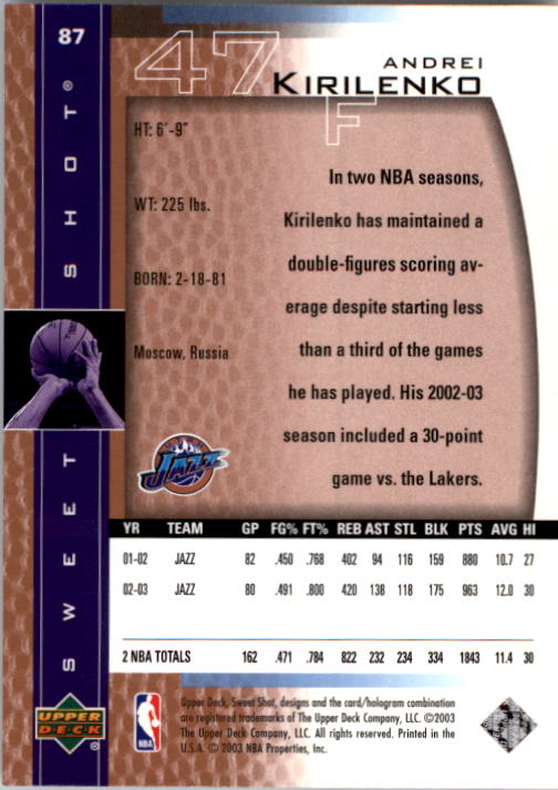 2003/2004 Sweet Shot (Upper Deck) Basketball - Picture 51 of 221