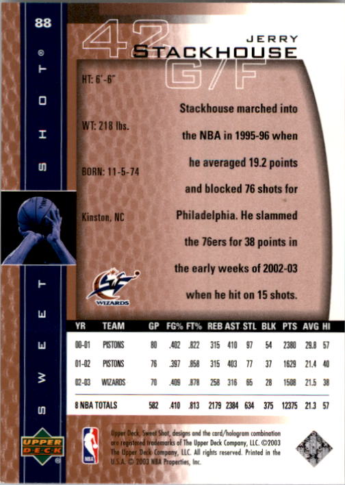 2003/2004 Sweet Shot (Upper Deck) Basketball - Picture 49 of 221
