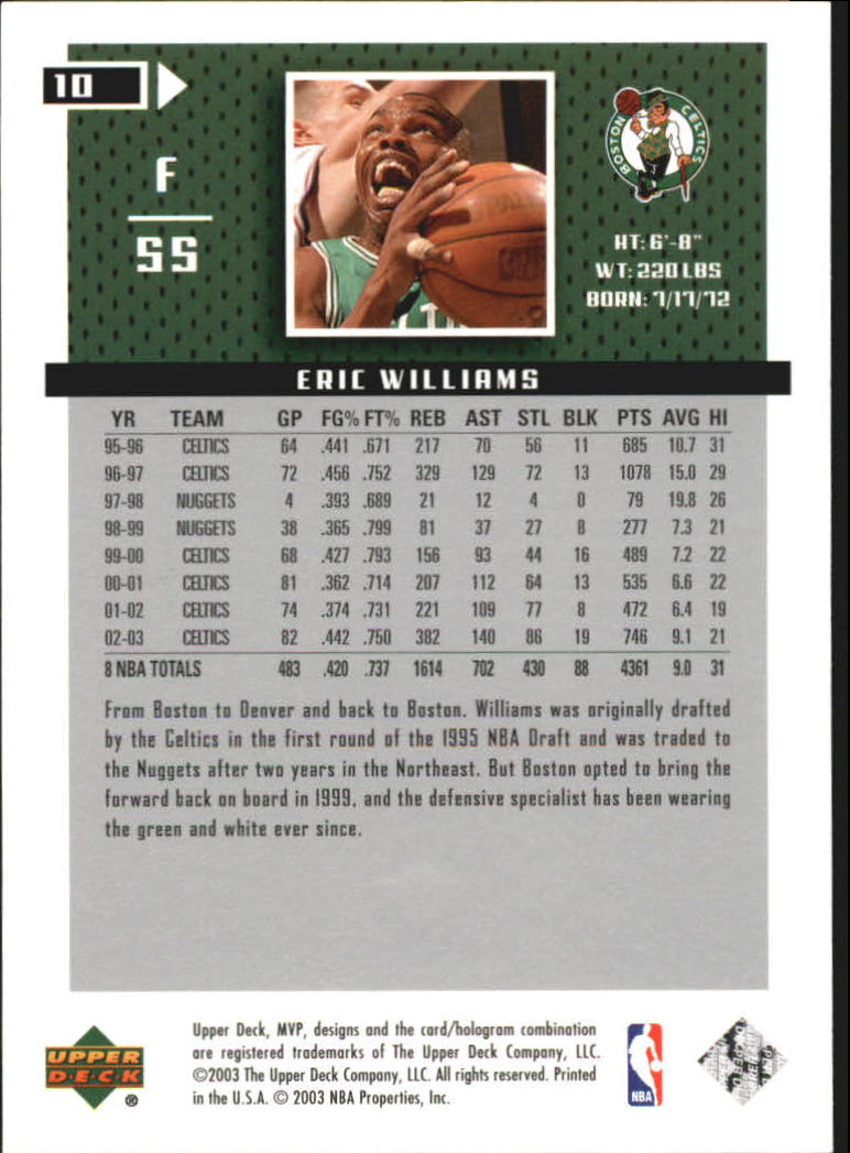 2003/2004 MVP (Upper Deck) Basketball Part 2 Parallel Cards - Picture 15 of 177