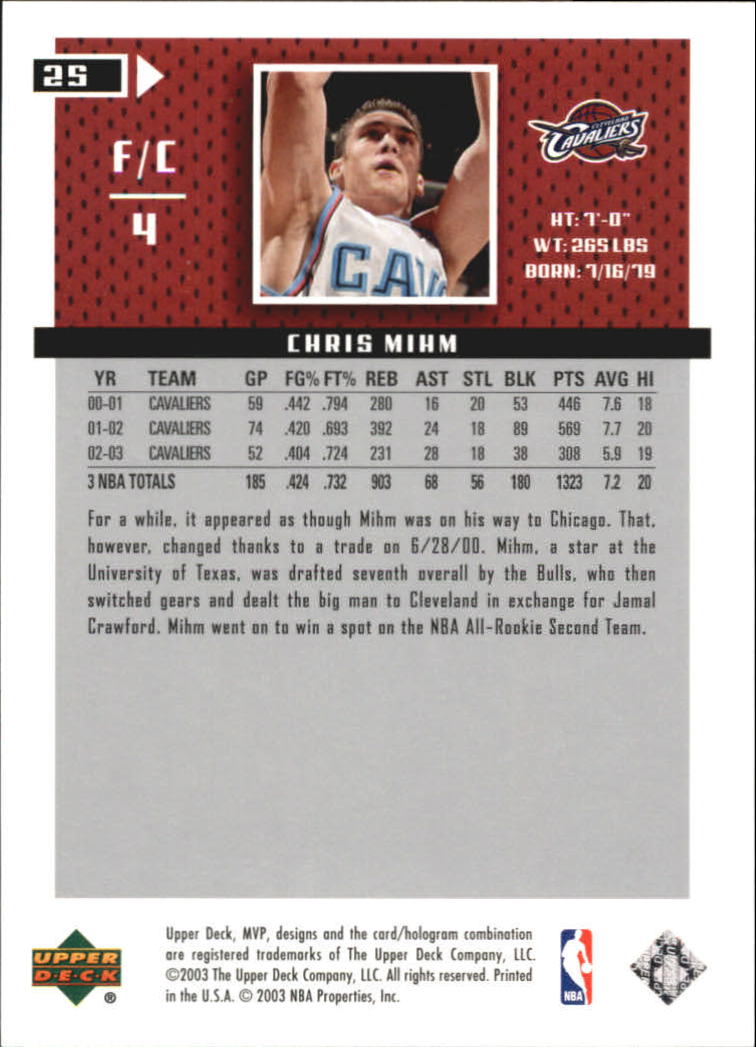 2003/2004 MVP (Upper Deck) Basketball Part 2 Parallel Cards - Picture 27 of 177