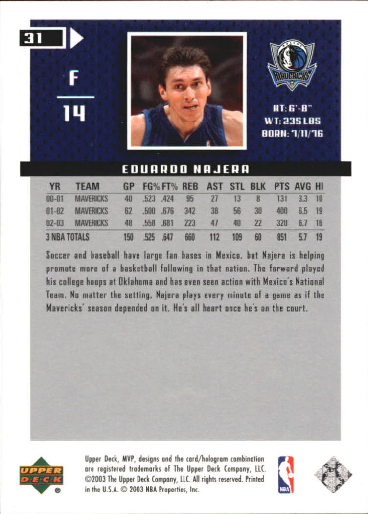 2003/2004 MVP (Upper Deck) Basketball Part 2 Parallel Cards - Picture 35 of 177