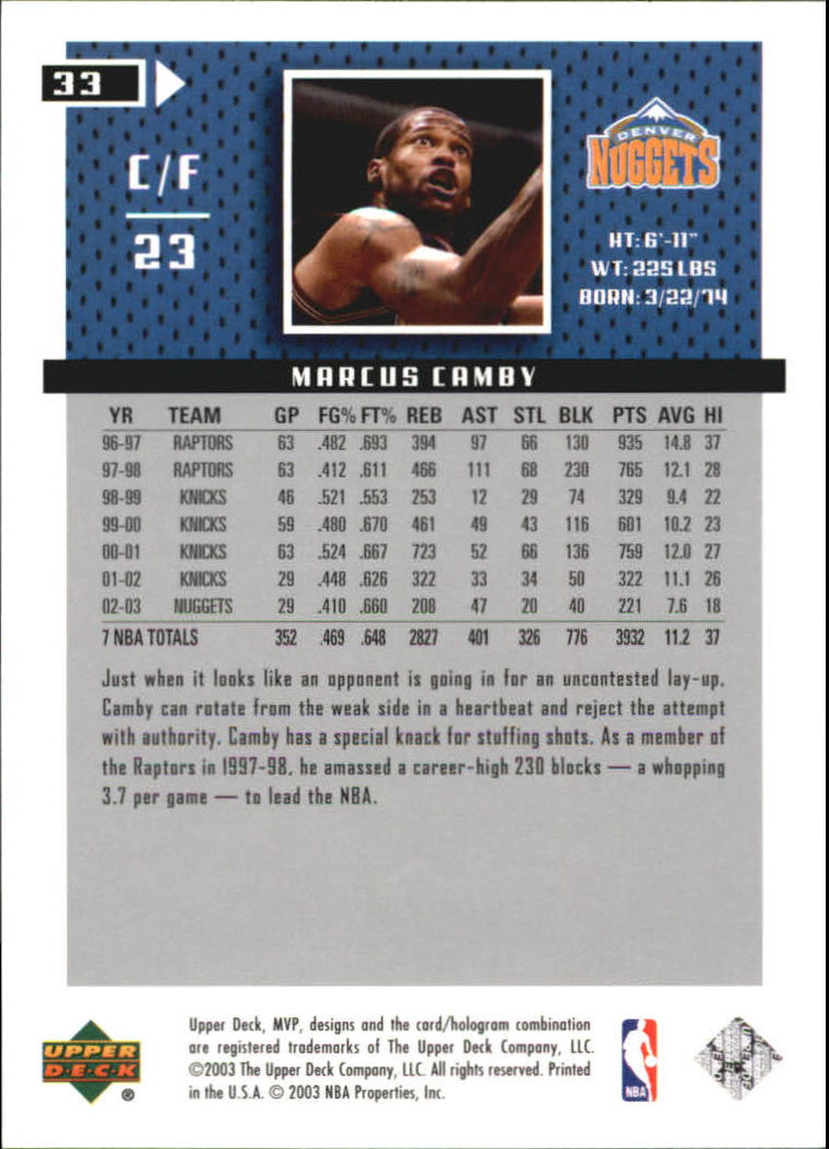 2003/2004 MVP (Upper Deck) Basketball Part 2 Parallel Cards - Picture 37 of 177