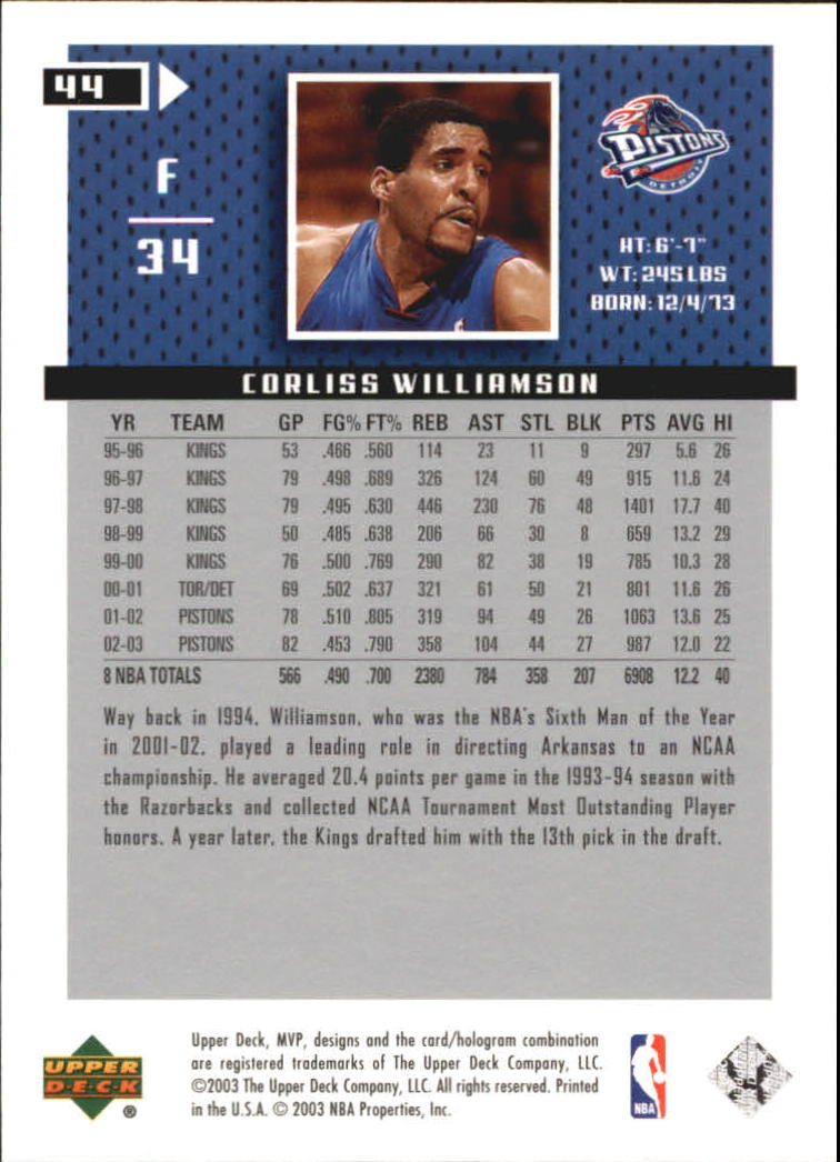 2003/2004 MVP (Upper Deck) Basketball Part 2 Parallel Cards - Picture 47 of 177
