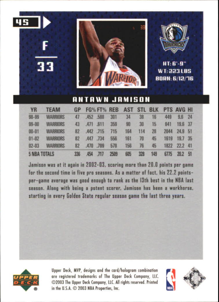 2003/2004 MVP (Upper Deck) Basketball Part 2 Parallel Cards - Picture 49 of 177