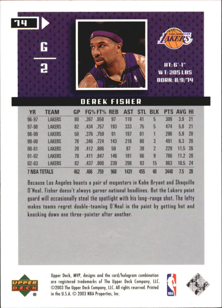 2003/2004 MVP (Upper Deck) Basketball Part 2 Parallel Cards - Picture 73 of 177