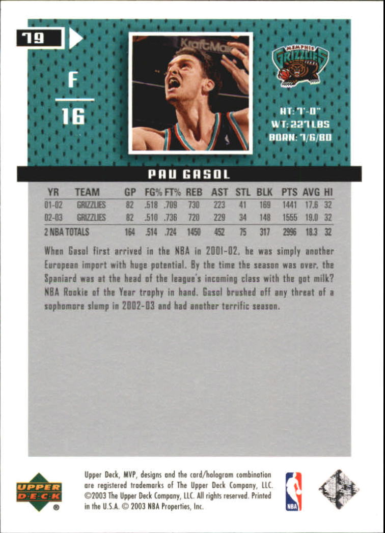 2003/2004 MVP (Upper Deck) Basketball Part 2 Parallel Cards - Picture 75 of 177