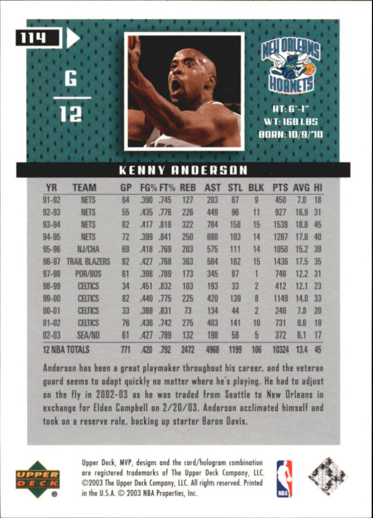 2003/2004 MVP (Upper Deck) Basketball Part 2 Parallel Cards - Picture 97 of 177