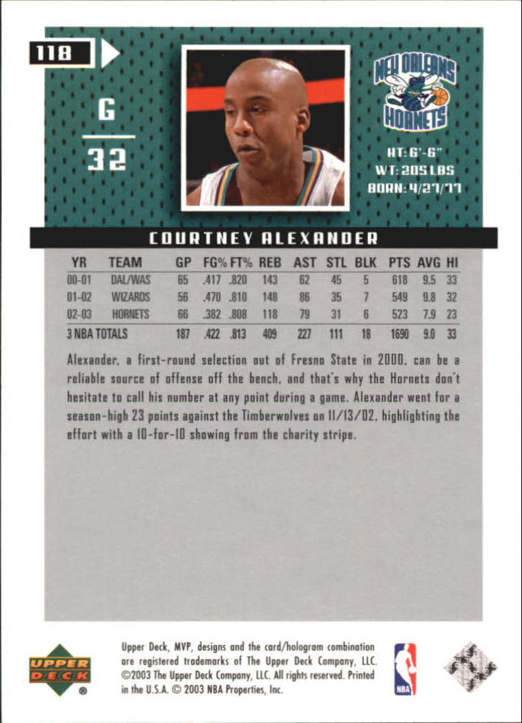 2003/2004 MVP (Upper Deck) Basketball Part 2 Parallel Cards - Picture 101 of 177