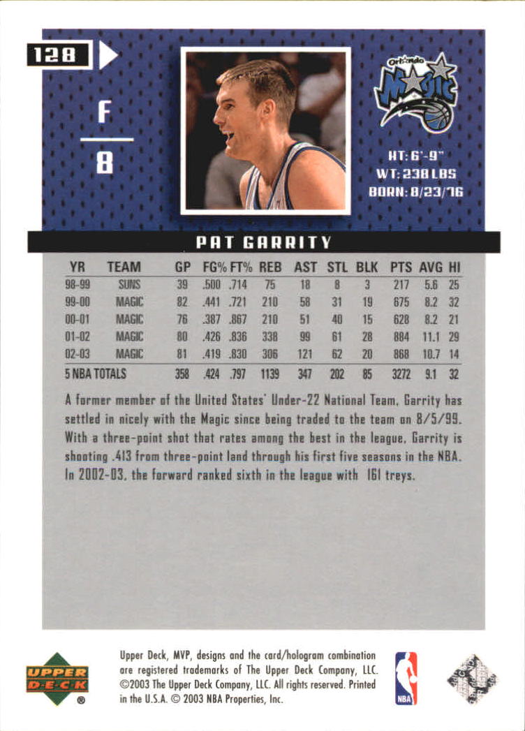 2003/2004 MVP (Upper Deck) Basketball Part 2 Parallel Cards - Picture 107 of 177