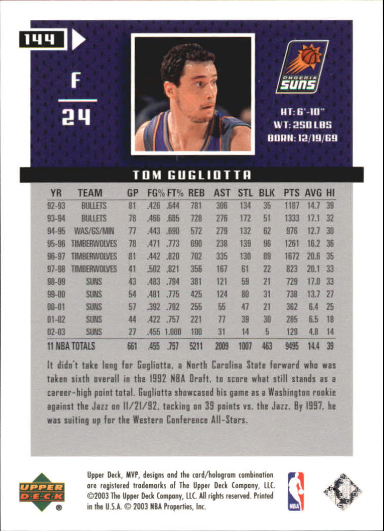 2003/2004 MVP (Upper Deck) Basketball Part 2 Parallel Cards - Picture 125 of 177