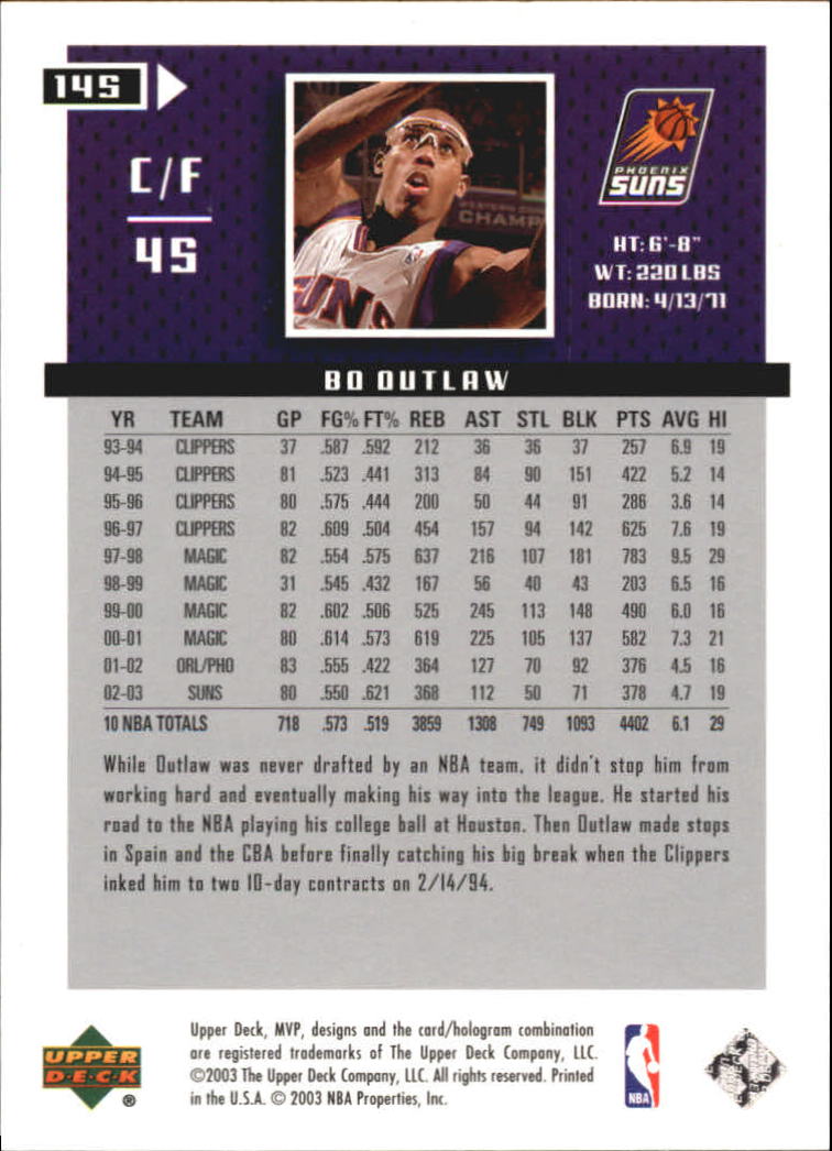 2003/2004 MVP (Upper Deck) Basketball Part 2 Parallel Cards - Picture 127 of 177