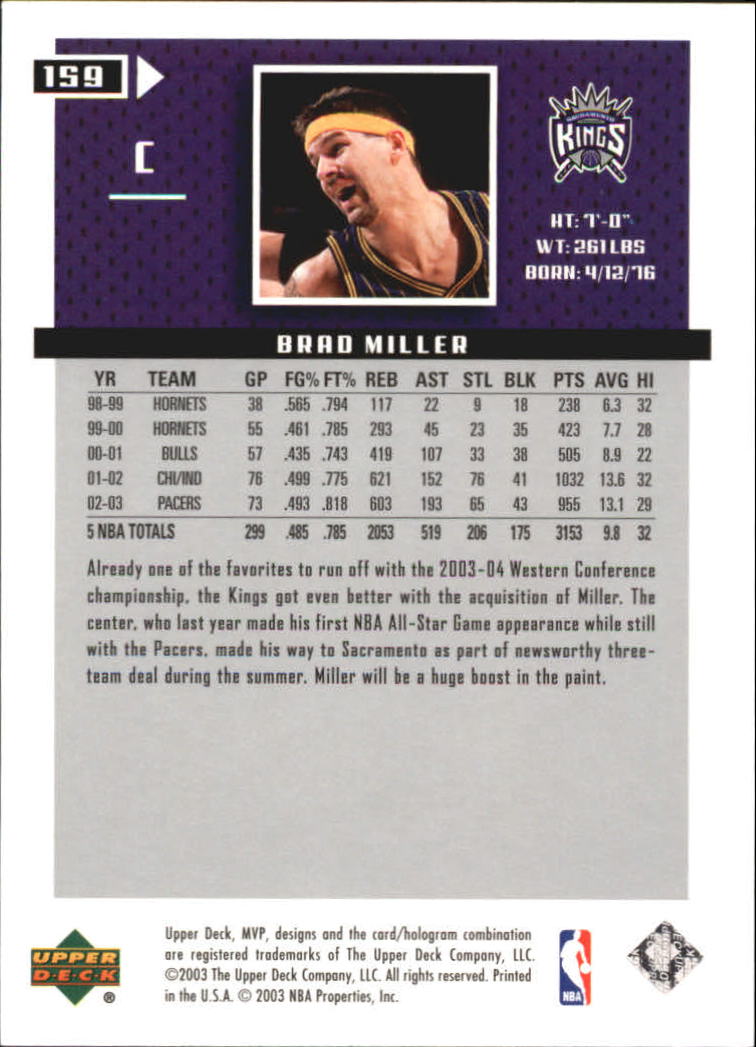 2003/2004 MVP (Upper Deck) Basketball Part 2 Parallel Cards - Picture 139 of 177