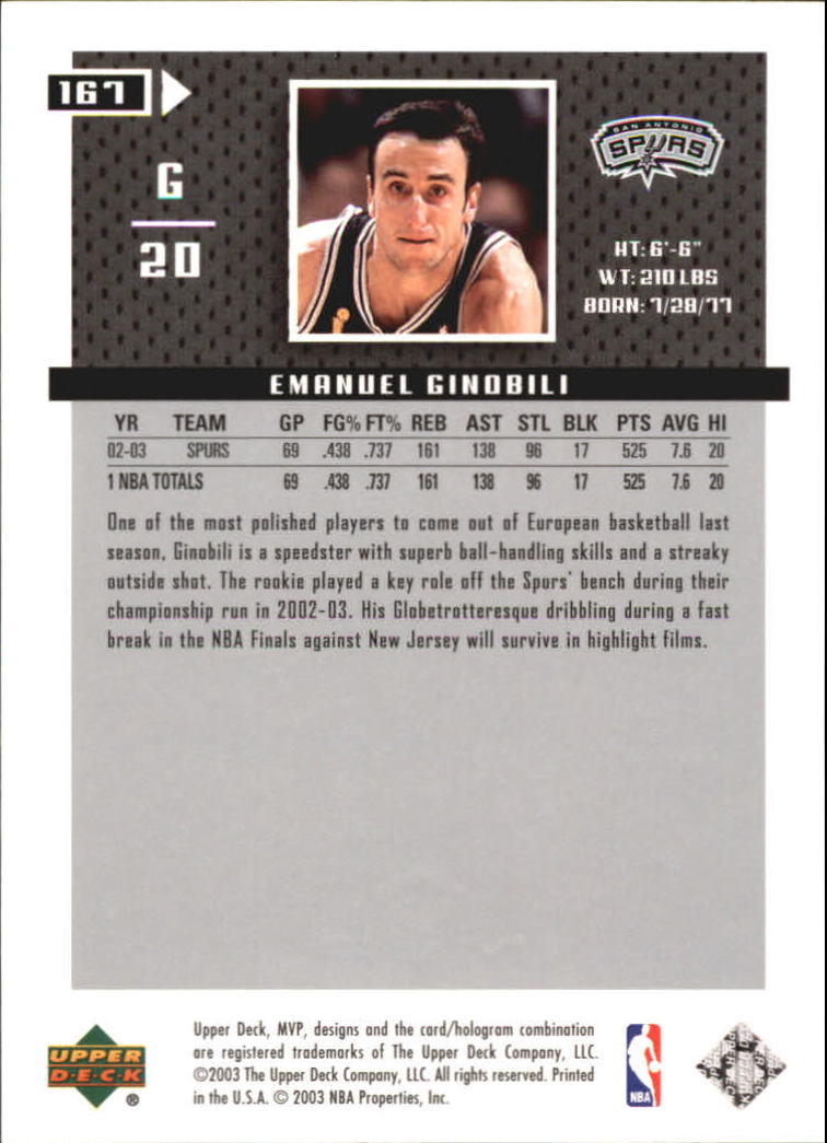 2003/2004 MVP (Upper Deck) Basketball Part 2 Parallel Cards - Picture 149 of 177