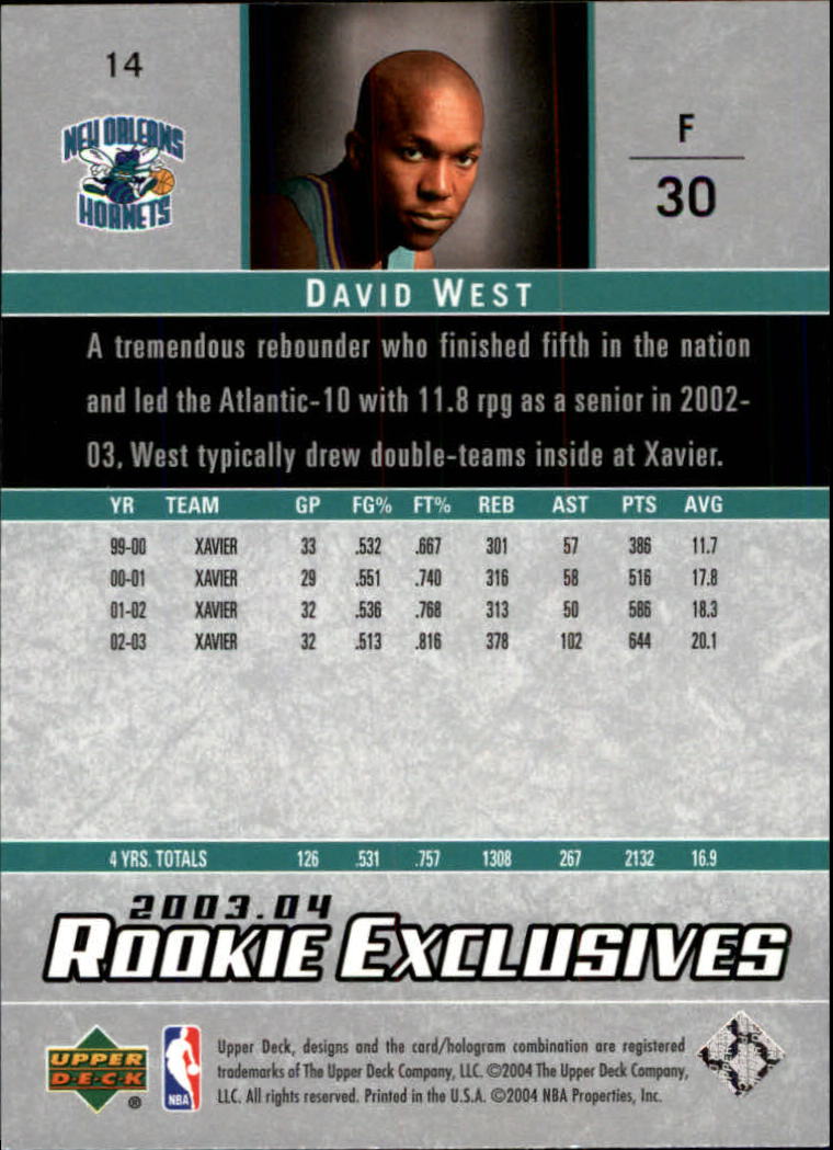 2003/2004 Rookie Exclusives (Upper Deck) Basketball - Picture 27 of 150
