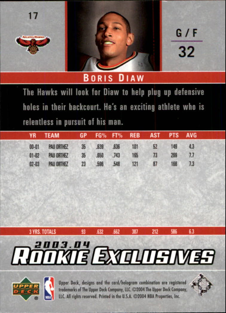 2003/2004 Rookie Exclusives (Upper Deck) Basketball - Picture 33 of 150