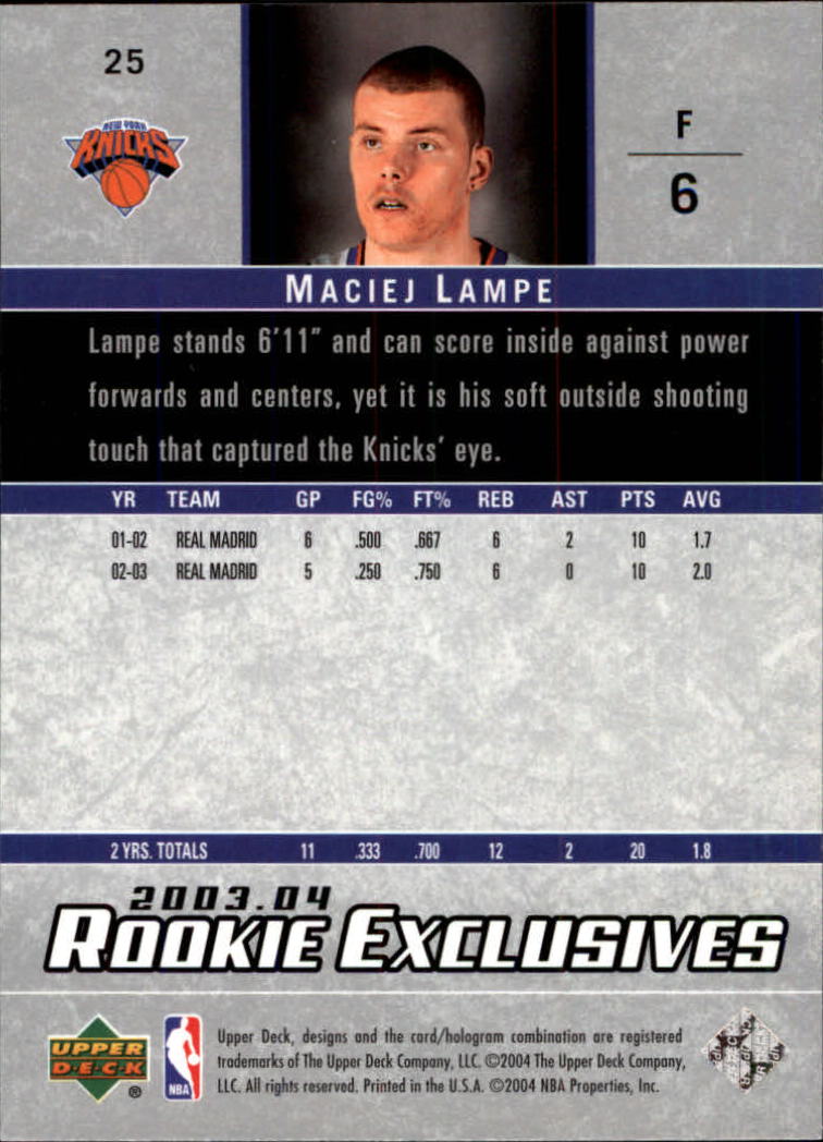 2003/2004 Rookie Exclusives (Upper Deck) Basketball - Picture 49 of 150