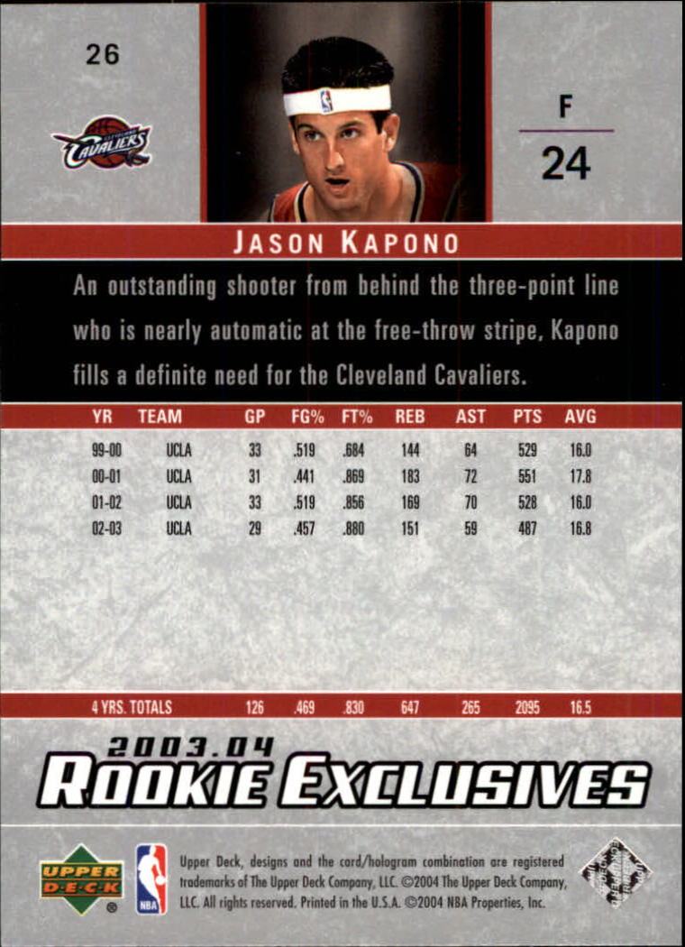 2003/2004 Rookie Exclusives (Upper Deck) Basketball - Picture 51 of 150
