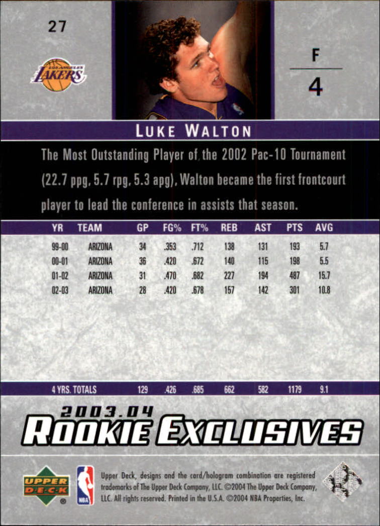 2003/2004 Rookie Exclusives (Upper Deck) Basketball - Picture 53 of 150