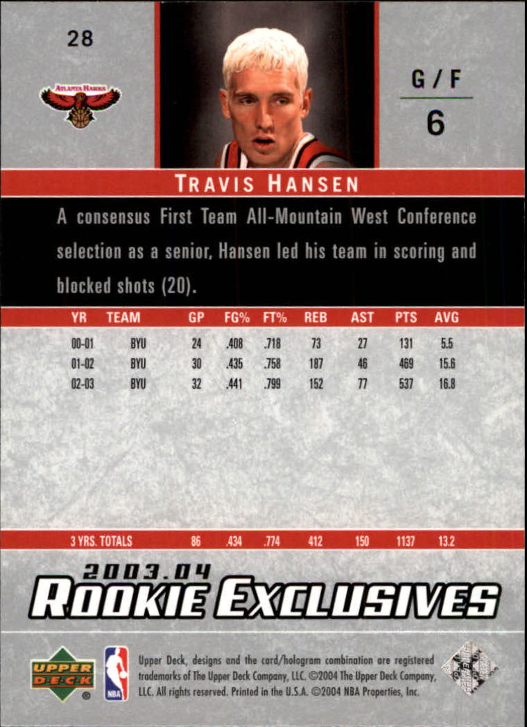 2003/2004 Rookie Exclusives (Upper Deck) Basketball - Picture 55 of 150