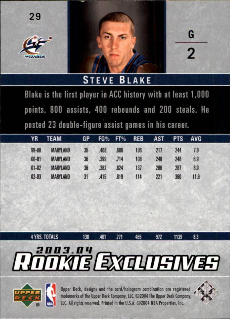 2003/2004 Rookie Exclusives (Upper Deck) Basketball - Picture 57 of 150