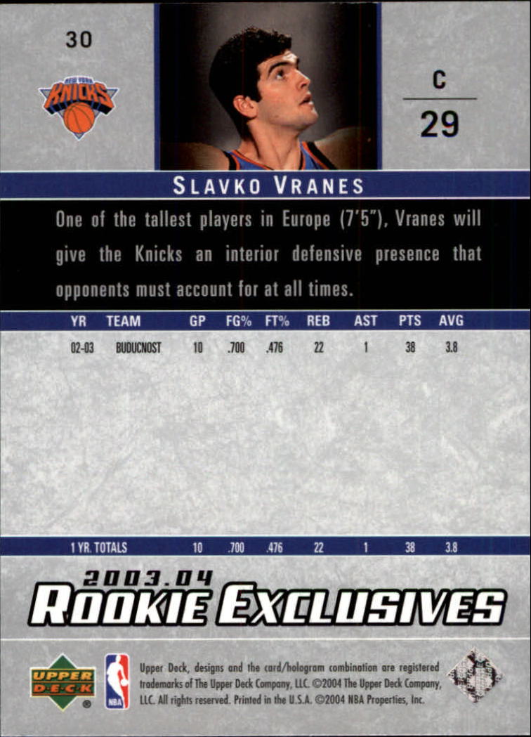 2003/2004 Rookie Exclusives (Upper Deck) Basketball - Picture 59 of 150