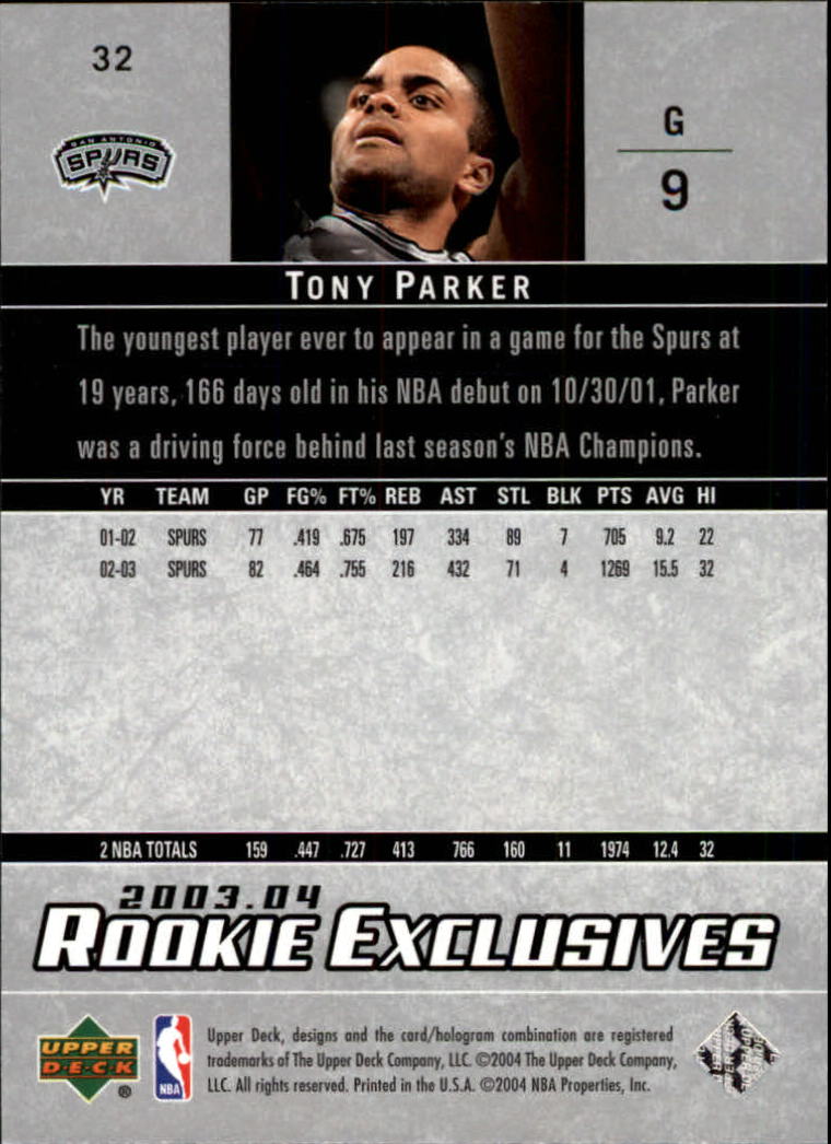 2003/2004 Rookie Exclusives (Upper Deck) Basketball - Picture 63 of 150