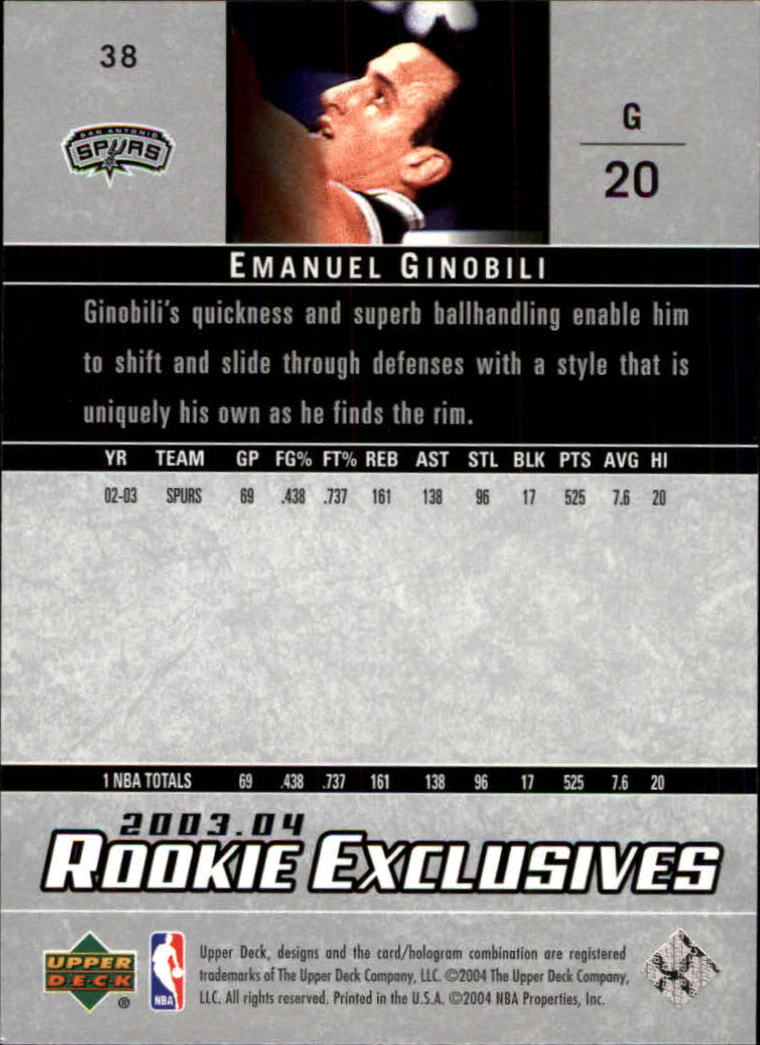 2003/2004 Rookie Exclusives (Upper Deck) Basketball - Picture 75 of 150