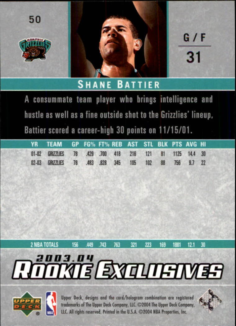 2003/2004 Rookie Exclusives (Upper Deck) Basketball - Picture 99 of 150
