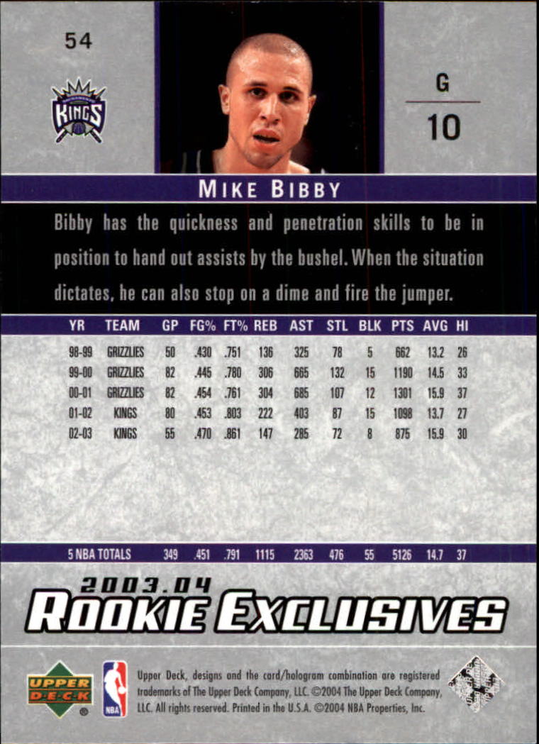 2003/2004 Rookie Exclusives (Upper Deck) Basketball - Picture 107 of 150