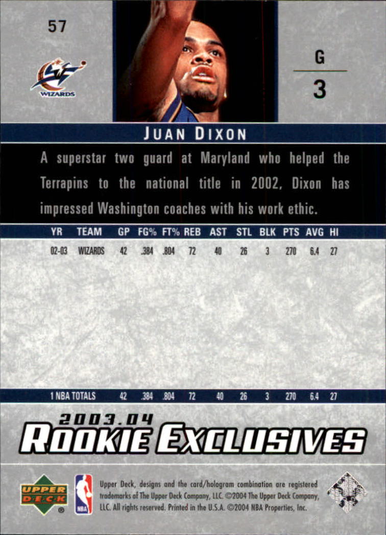 2003/2004 Rookie Exclusives (Upper Deck) Basketball - Picture 113 of 150
