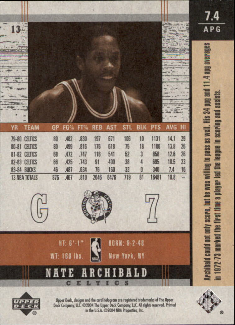 2003/2004 Legends Throwback (Upper Deck) Basketball - Picture 25 of 189