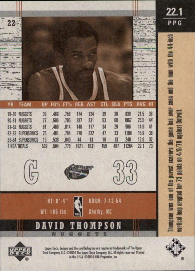2003/2004 Legends Throwback (Upper Deck) Basketball - Picture 43 of 189