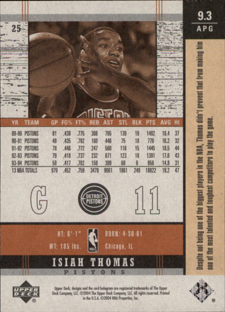 2003/2004 Legends Throwback (Upper Deck) Basketball - Picture 47 of 189