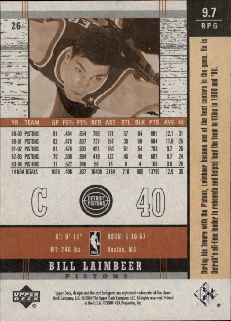 2003/2004 Legends Throwback (Upper Deck) Basketball - Picture 49 of 189