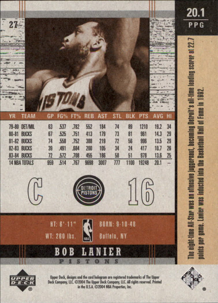 2003/2004 Legends Throwback (Upper Deck) Basketball - Picture 51 of 189