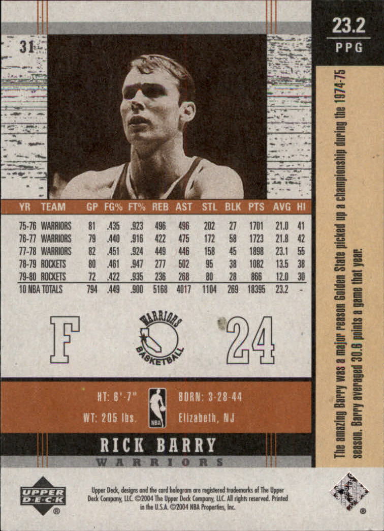 2003/2004 Legends Throwback (Upper Deck) Basketball - Picture 59 of 189