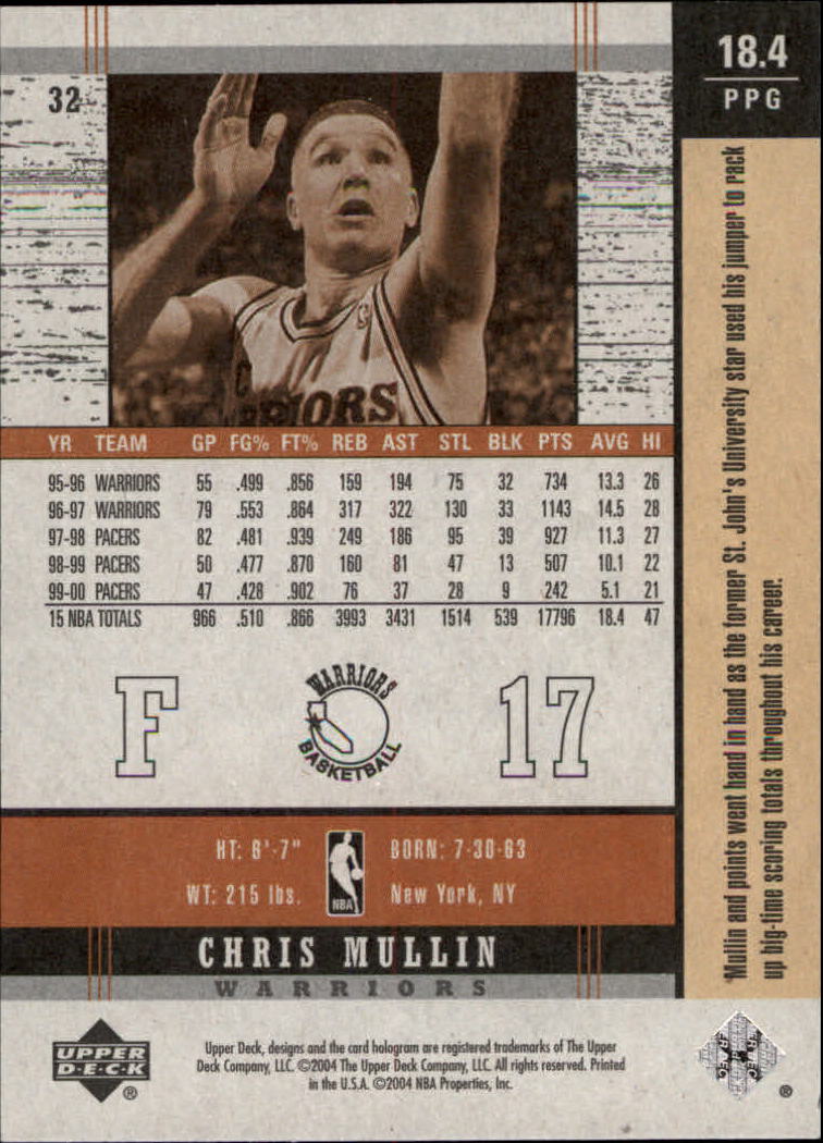 2003/2004 Legends Throwback (Upper Deck) Basketball - Picture 61 of 189
