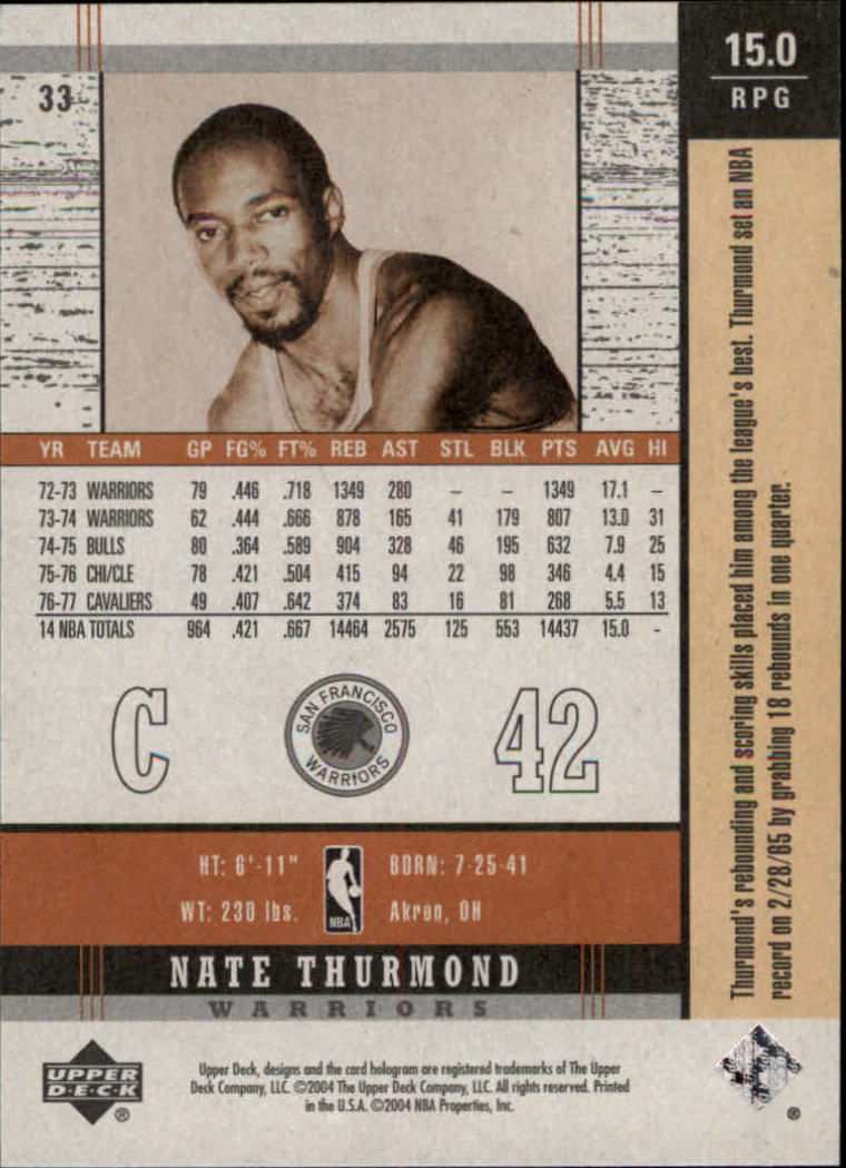 2003/2004 Legends Throwback (Upper Deck) Basketball - Picture 63 of 189