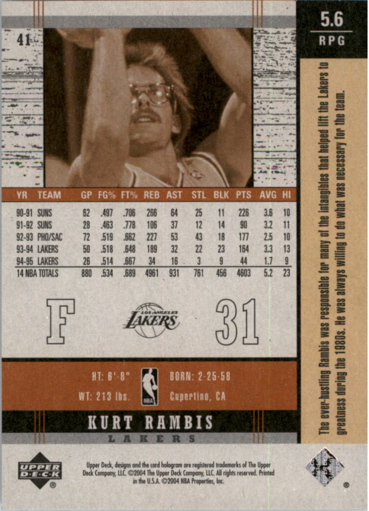 2003/2004 Legends Throwback (Upper Deck) Basketball - Picture 77 of 189