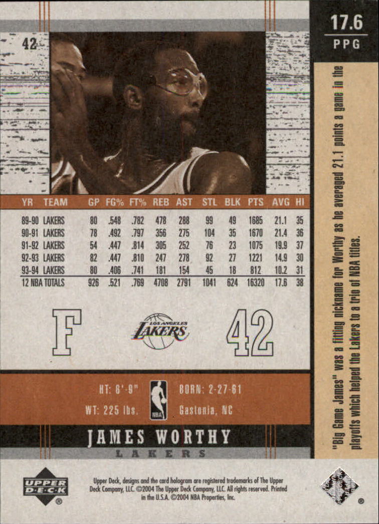 2003/2004 Legends Throwback (Upper Deck) Basketball - Picture 79 of 189